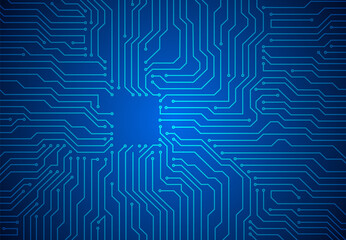 Electronics board. Circuit engineering technology. High tech digital data connection system concept or computer electronic printed circuit board microcircuit design