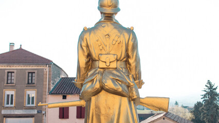 monument to fallen soldiers at war in France, commune of cordelle, Roanne, department of loire