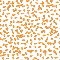 Seeds. Sesame, sunflower. Seamless. Pattern.