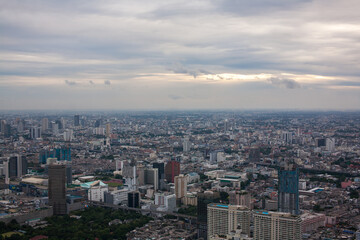Fototapeta na wymiar Aerial view of Bangkok City, Thailand