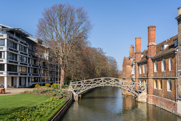 Fototapeta na wymiar Mathmatical bridge in Cambridge