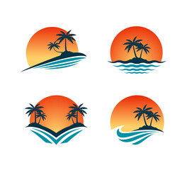 beach logo set