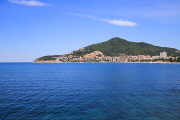 Naklejka na ściany i meble Beautiful sea and mountains landscape in Montenegro