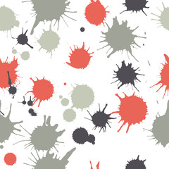 Vector seamless splatter pattern. Abstract grunge blots. Creative background with blots, spot.