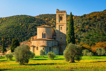 Sant Antimo abbey. Montalcino. Tuscany, Italy
