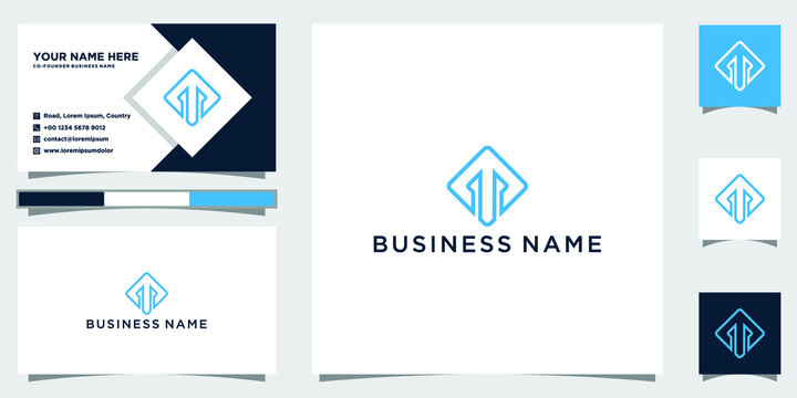 letter TM design logo template and business card design