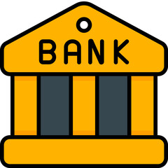 bank filled outline icon