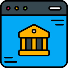internet banking filled outline icon