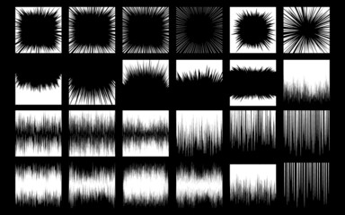 白色の集中線のベクターイラストの素材セット