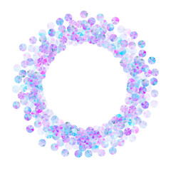 Violet beads confetti scatter vector illustration. Luxury lustering bead particles holiday glitter flatlay. Holiday confetti placer twinkling background.
