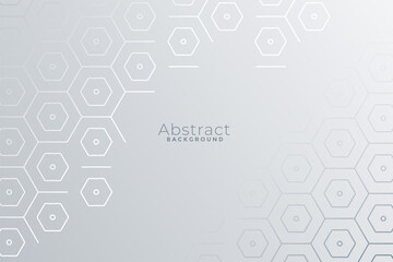white background with hexagonal pattern design