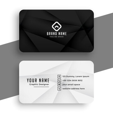 black and white business card simple design