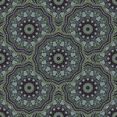Round medallion vector seamless pattern.