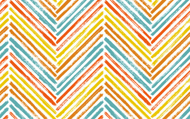 Materiał do szycia Brush stroke chevron zig zag seamless pattern.