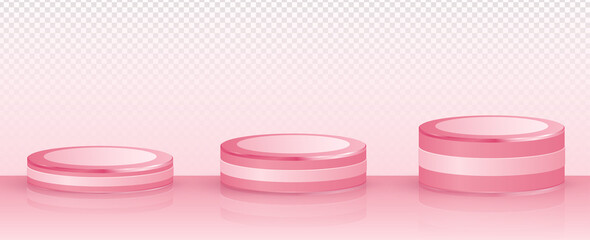 3d geometric pink podium for product placement and editable color Free Vector