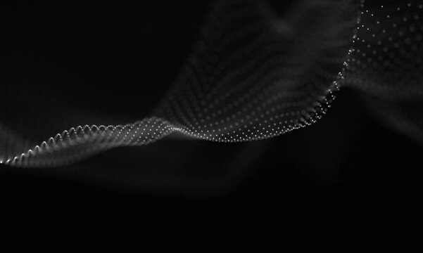 Digital design data concept. Data flow texture futuristic technology wave. Digital communication technology network background. Seamless loop 4k.