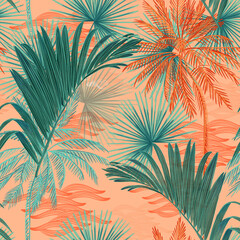 Seamless bright tropical vintage pattern in Chinese style. graphic design, surface design pattern, wallpaper, decor, textile design.