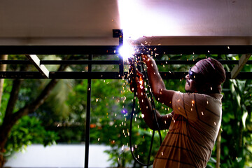 welder at outdoor work