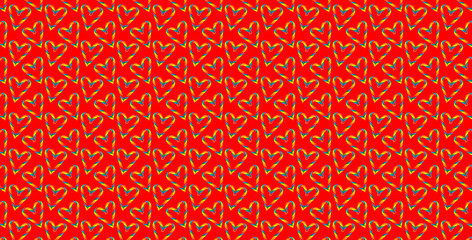 Seamless pattern sweet heart on a Red, background.