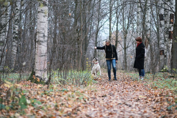 Fototapeta premium Young girl on a walk in the autumn