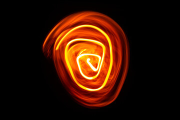 An abstract light photographic formation created by photographing a burning candle