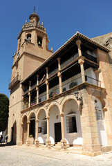 Collegiate Church of Santa Maria la Mayor in Ronda, Malaga province, Spain. Church located in Duquesa de Parcent Square
