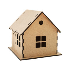 wooden house on isolated white background