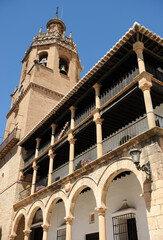 Iglesia Colegiata de Santa María la Mayor en Ronda, provincia de Málaga, España. Iglesia situada en la Plaza Duquesa de parcent.