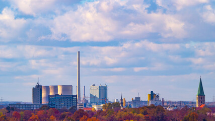 Panorama of the city of Hamm Westfalen in the Ruhrgebiet in Germany
