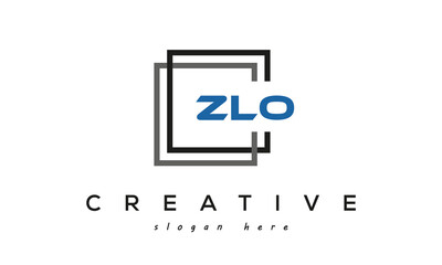 ZLO creative square frame three letters logo