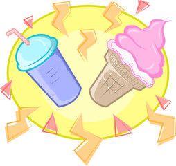 Ice cream and drink