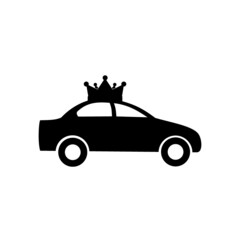 Obraz premium Car with crown icon isolated on white background