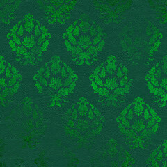 Fototapeta na wymiar Deep green leather scrapbook vintage pattern