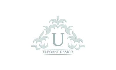 Vector logo with the letter U. Can be used for jewelry, beauty and fashion industry. Great for logo, monogram, invitation, flyer, menu, brochure, background or any desired idea.