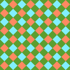square shape colorful green blue and orange pattern background, illustration art design