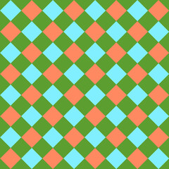 Fototapeta premium square shape colorful green blue and orange pattern background, illustration art design