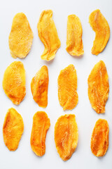 Orange Slices of Dried Sugar Mango Isolated