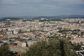 Fototapeta na wymiar Braga city seen from the Picoto Viewpoint