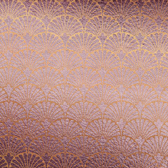 Pink Art Deco background. Texture with gold geometric pattern. Scrapbook 20s paper