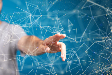 cloud network Computer connects to internet server service for cloud data transfer