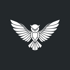 flying owl logo icon vector illustration