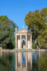 Villa Borghese gardens, 18th century Temple of Aesculapius, Rome, Italy