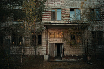 Fototapeta na wymiar abandoned city of Pripyat in the Chernobyl zone