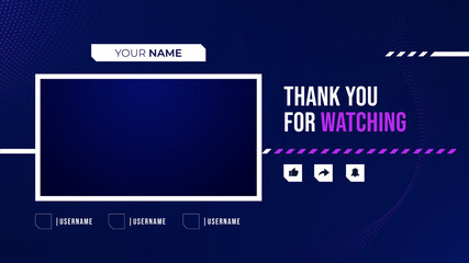 Naklejka premium modern screen panel overlay frame set design template for games streaming 