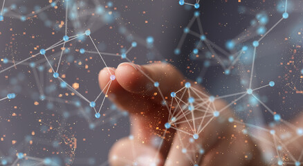 Neural network concept. Connected cells with links.