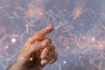 Global world network and telecommunication on earth cryptocurrency and blockchain and IoT