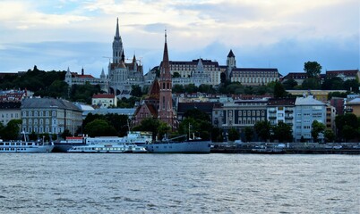 Danube river side at dusk