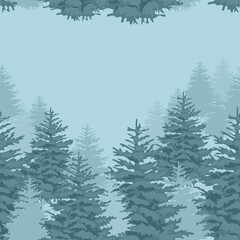 Seamless pattern with a forest. Vector illustration