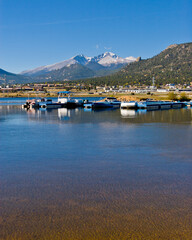 Ripples on Estes Lake with Long's Peak and Rocky Mountain National Park in the background