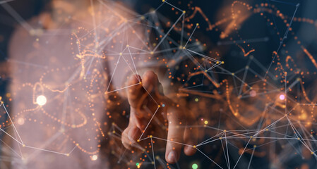 Concept of big data, machine learning, artificial intelligence, hyper loop